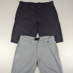 Lot of 2 Travis Mathew Shorts Mens Size 32 Blue Grey Stretch Performance Golf